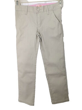Cat & Jack Girls School Uniform Pants Beige 5T Pockets Adjustable Waist